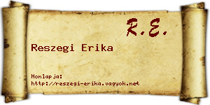 Reszegi Erika névjegykártya